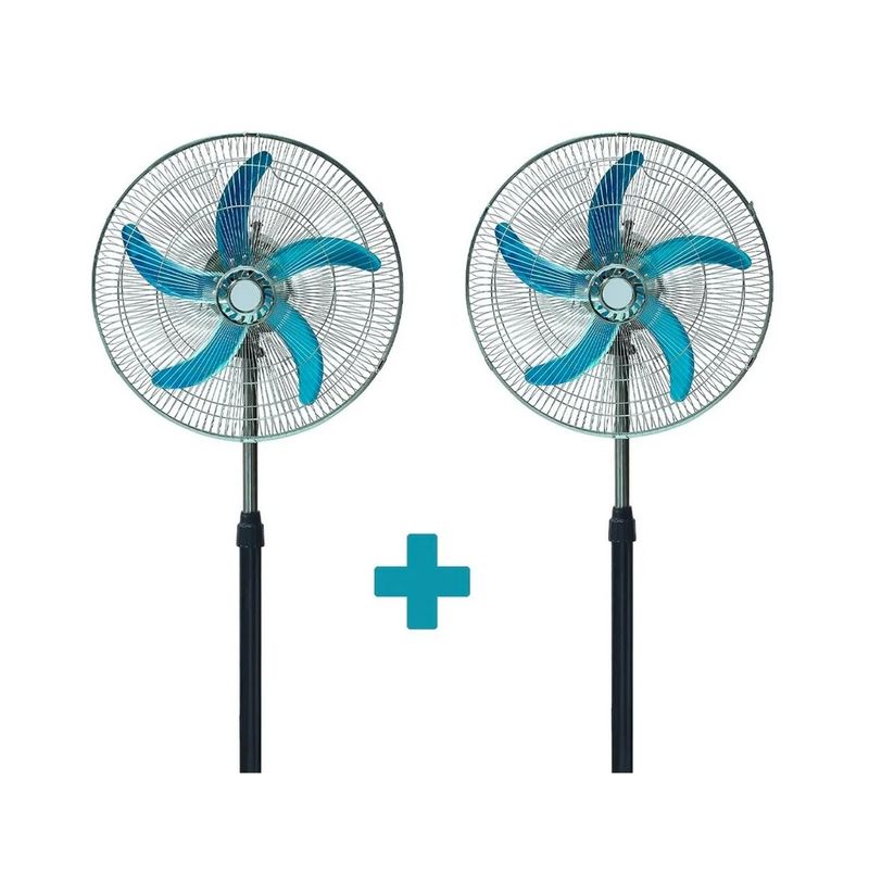GENERICO - Pack X2 Ventilador De Pie 5 Aspas Ajustable 180 Grados