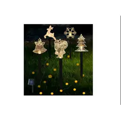 GENERICO - Estaca Luz Solar 5 Monos Figuras Navidad Exterior Jardin