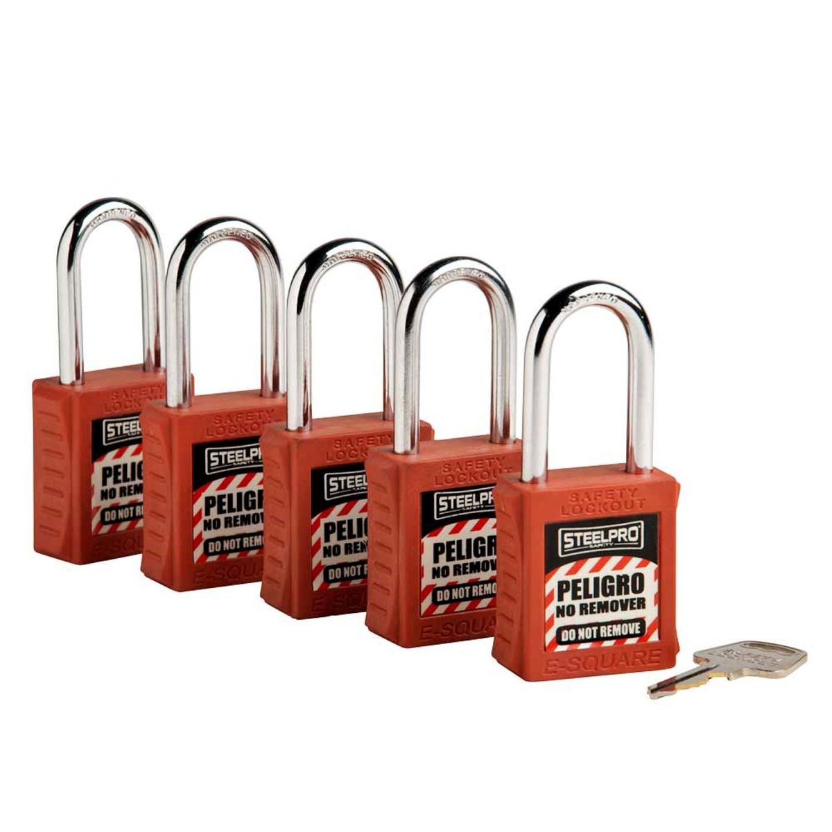 STEELPRO - Kit De 5 Candados Mk Steelpro X10 Rojo