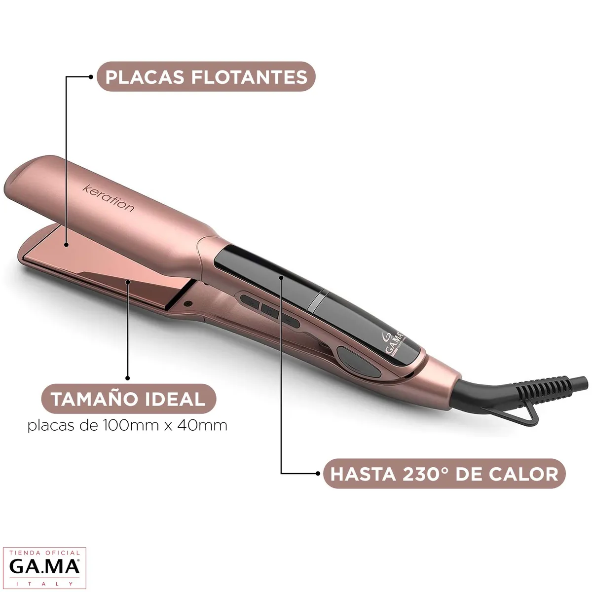 GAMA - Plancha Alisadora Gama X-Wide Digital Led Keration 3D Theraphy