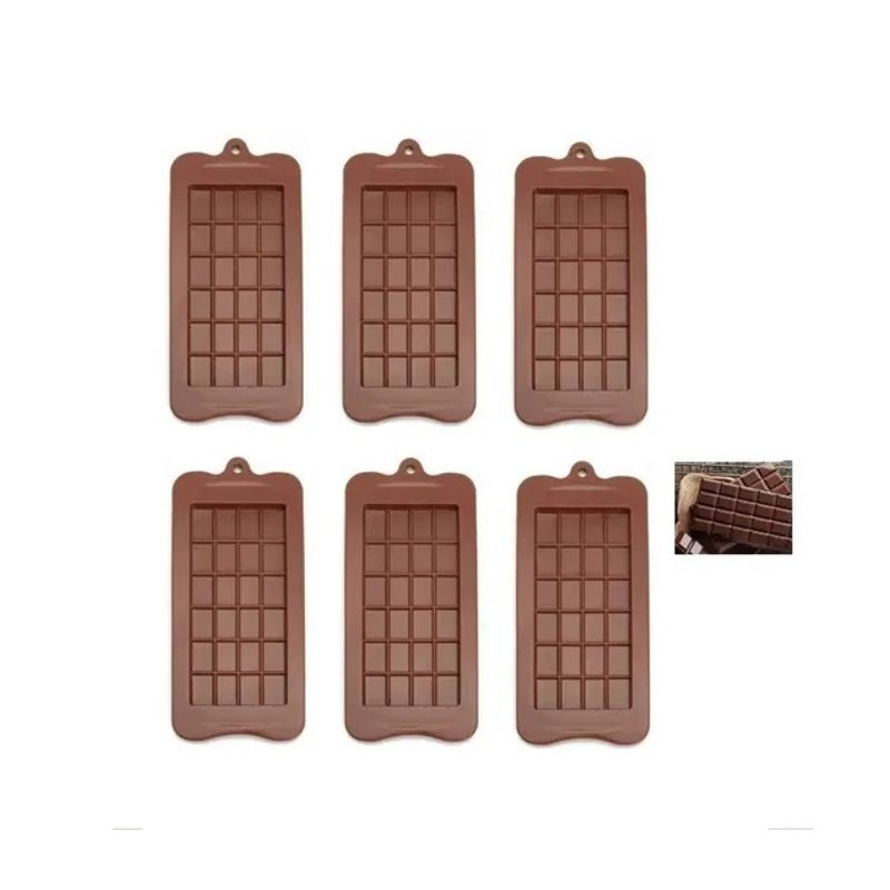 Pasteleria - Pack X6 Moldes De Chocolate Barra De Chocolate Silicona