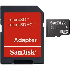 SANDISK - Tarjeta De Memoria 2 Gb Microsd C/ Adaptador Clase 4