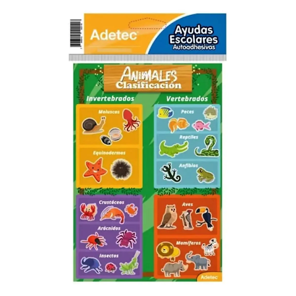 ADETEC - Etiqueta Adhesiva De Ayuda Escolar Animales Adetec - 211