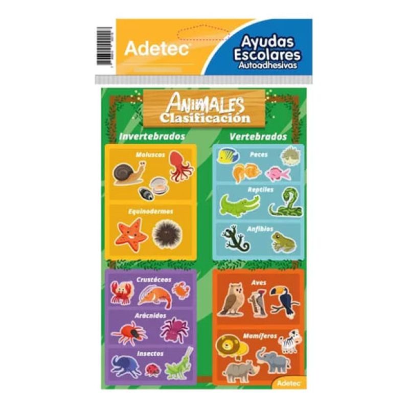 ADETEC - Etiqueta Adhesiva De Ayuda Escolar Animales Adetec - 211