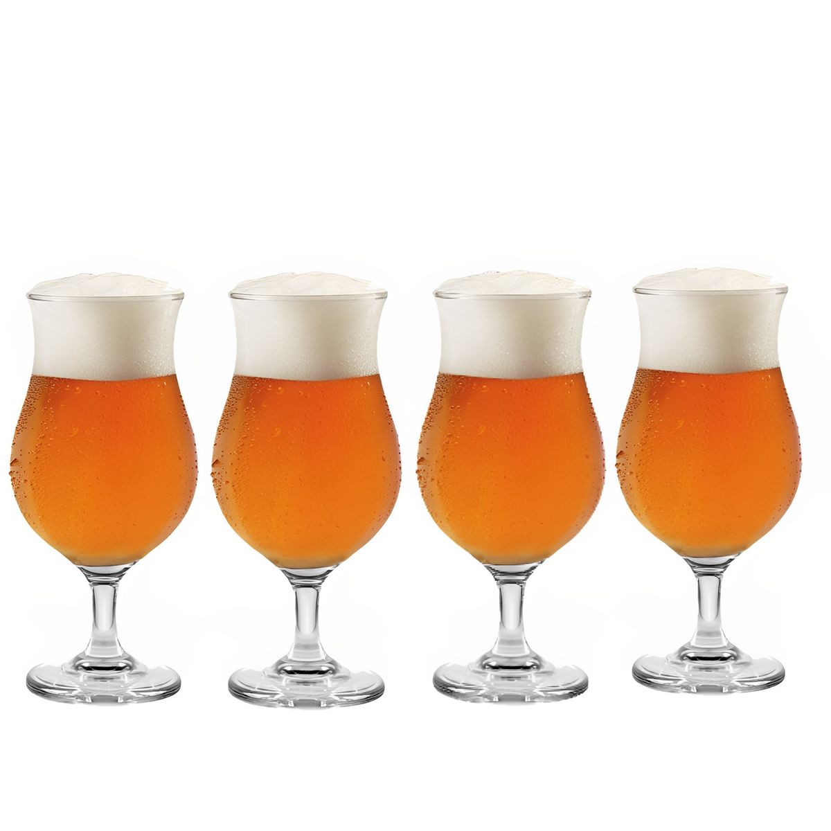 CRISTAR - Set 4 Copas Cerveceras Cristar Modelo Praga 442 Ml