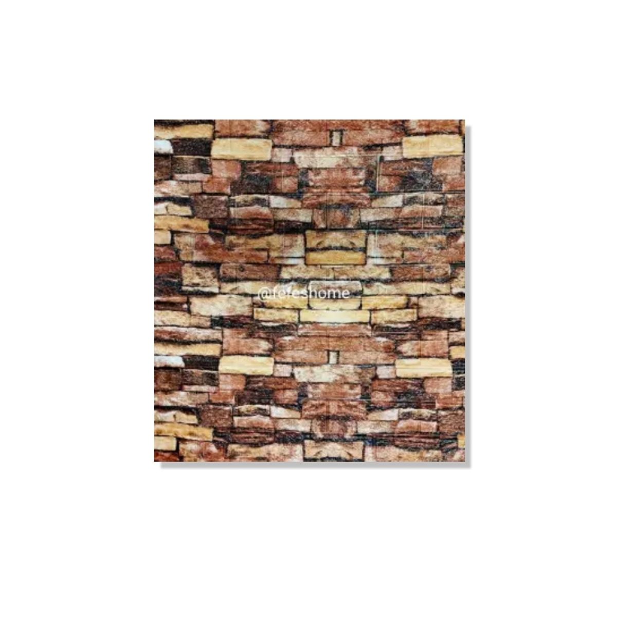 GENERICO - Pack de 10 Laminas 3D Panel Autoadhesiva 70x77 Muralla Piedra Barniz.