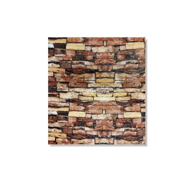 GENERICO - Pack de 10 Laminas 3D Panel Autoadhesiva 70x77 Muralla Piedra Barniz.
