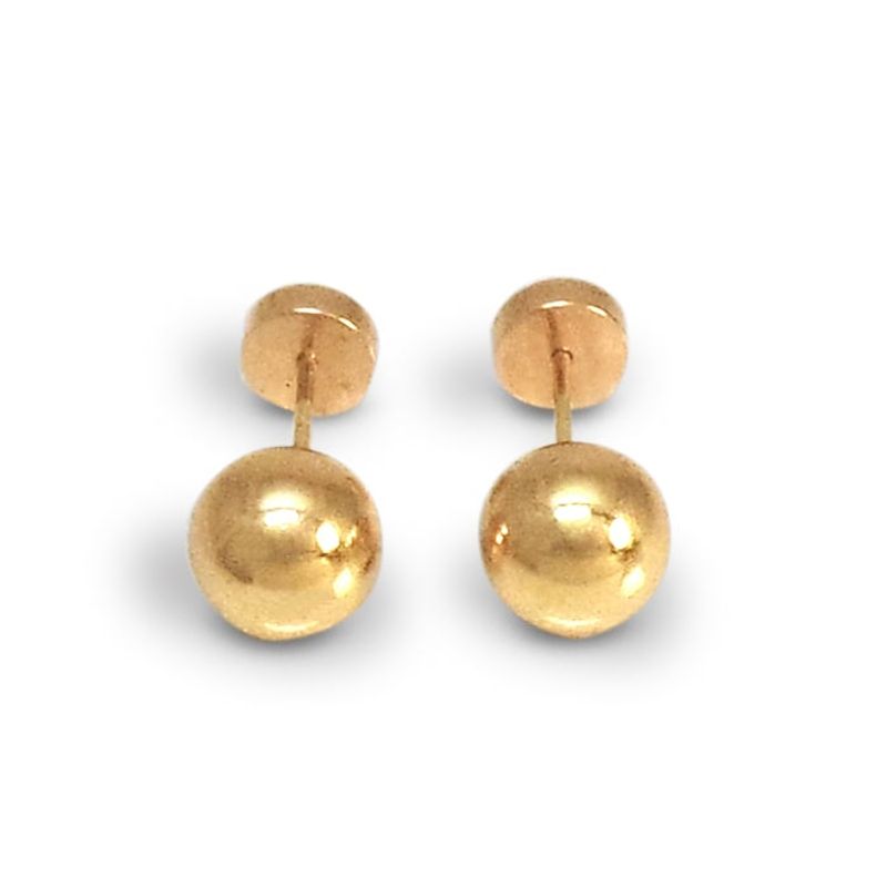 ANDREA COGGIOLA JOYAS - Aros Abridores Bola 6mm Laminado Oro 18K