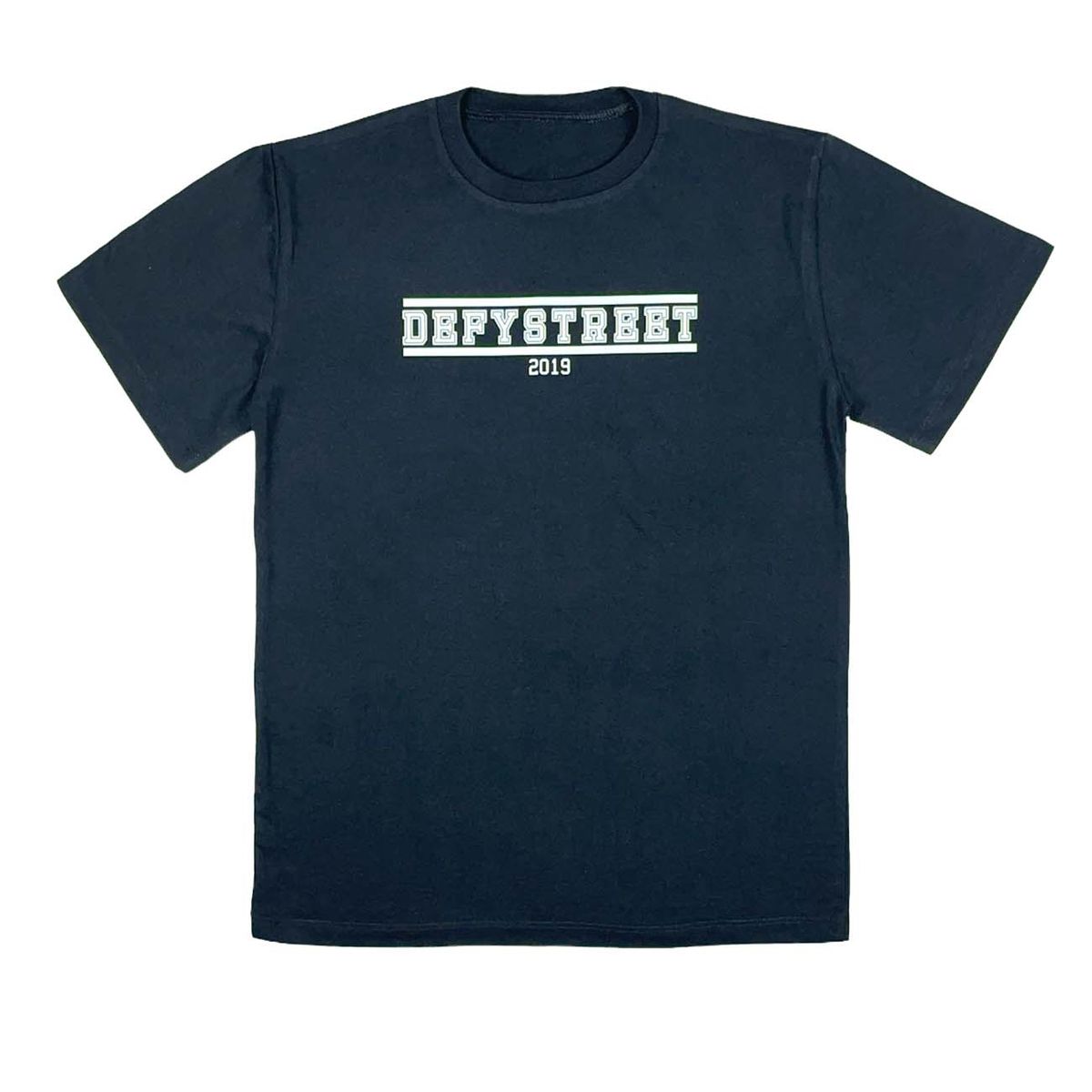 DEFY STREET - Polera Negra manga corta con estampado