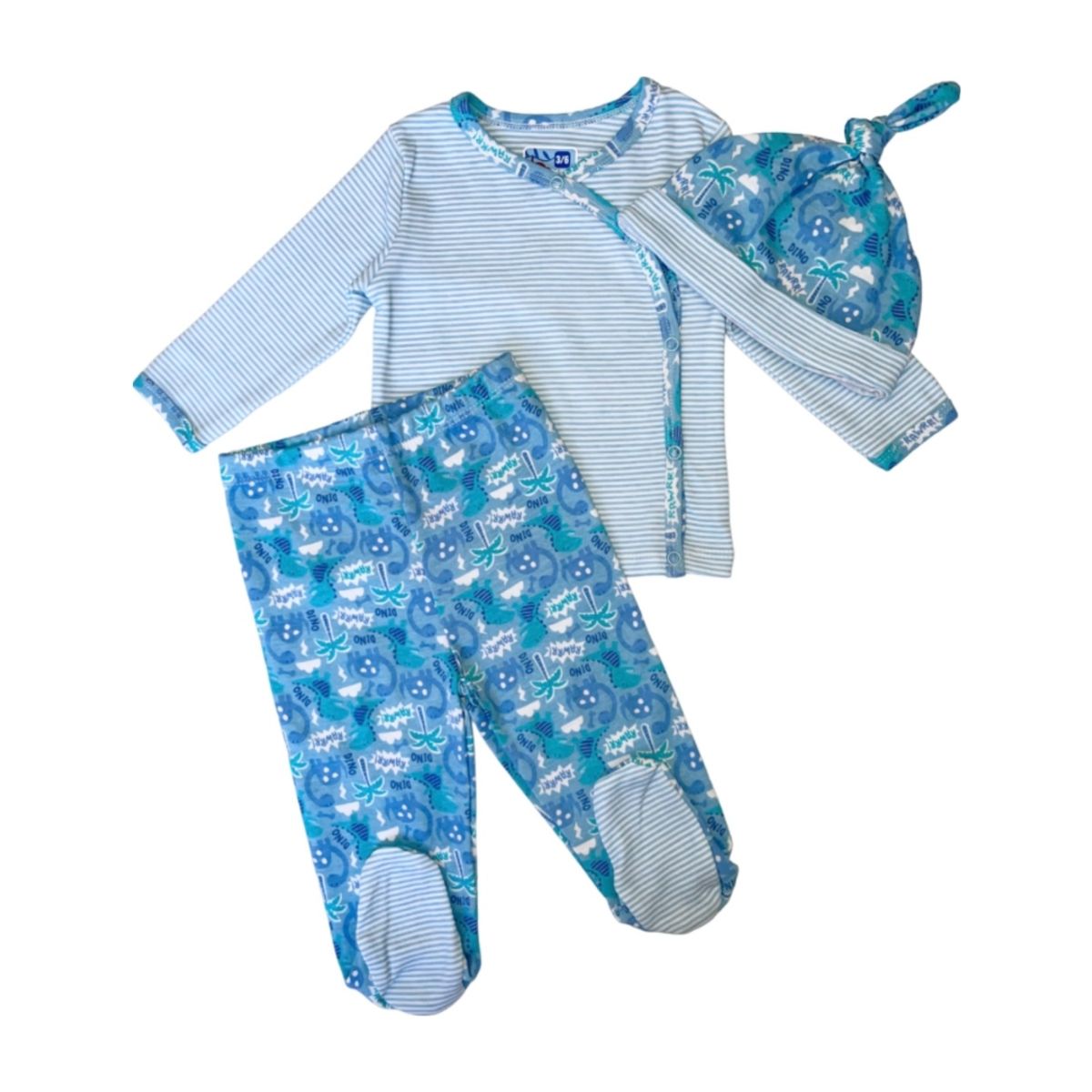LADY GENNY - Conjunto De 3 Piezas Con Gorro Para Bebé Celeste.