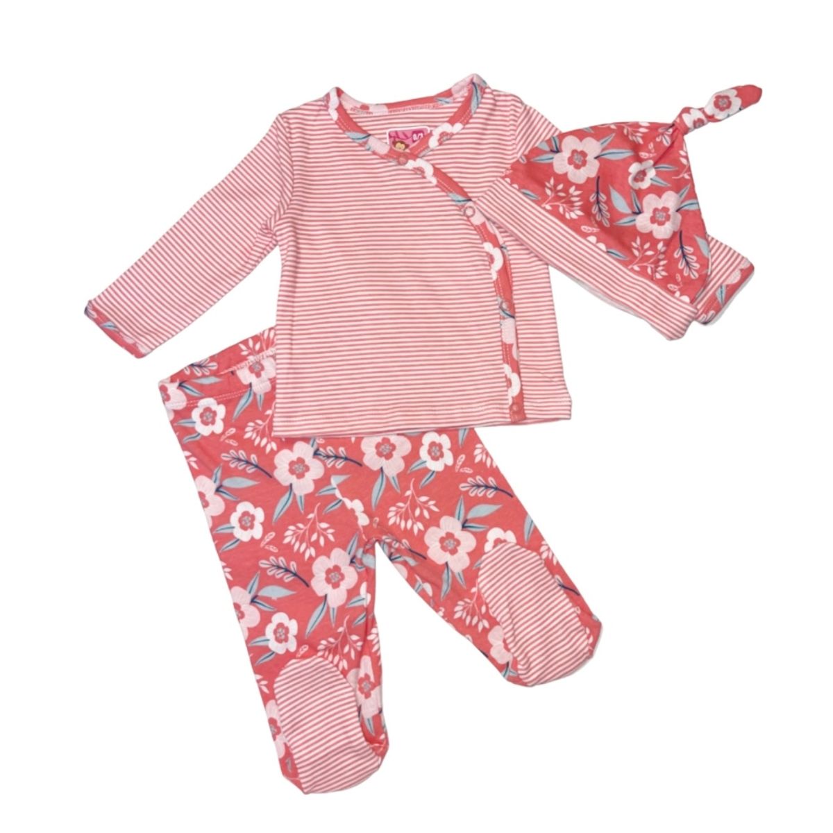 LADY GENNY - Conjunto De 3 Piezas Con Gorro Para Bebé Coral