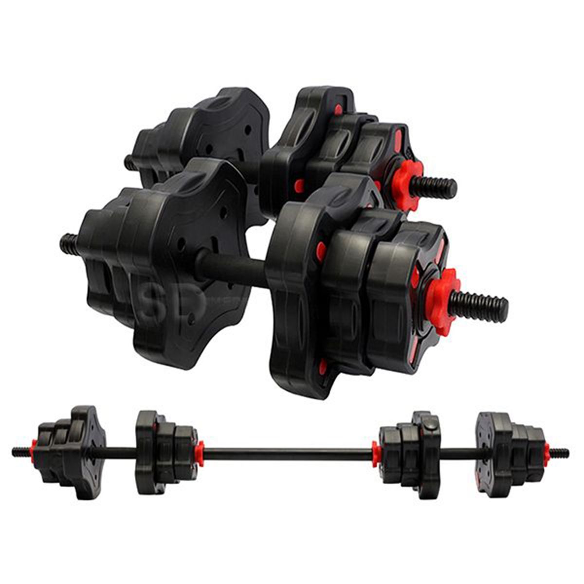 SDFIT - Pack 15 kg mancuernas + Unión barra vinyl deluxe Ds122-15