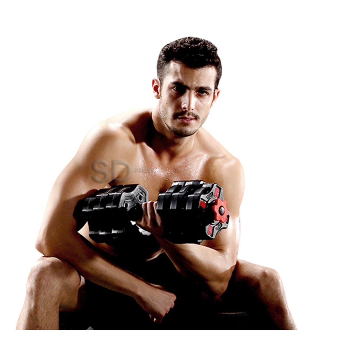 SDFIT - Pack 15 kg mancuernas + Unión barra vinyl deluxe Ds122-15