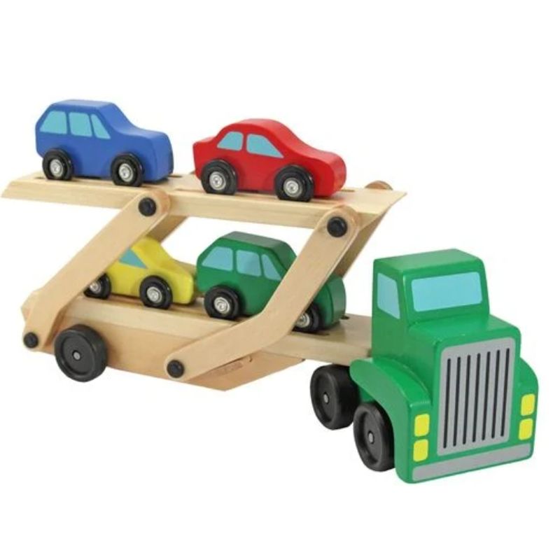 GENERICO - Juguete Didáctico Camión Madera Para Niños Con Rampa Y Autos