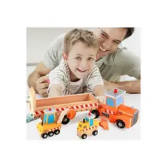 GENERICO - Juguete Madera Camión Rampa Autos De Construcción Niños