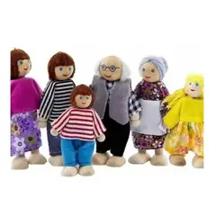 GENERICO - Juguete Familia De Madera Muñecos Para Casa De Muñeca