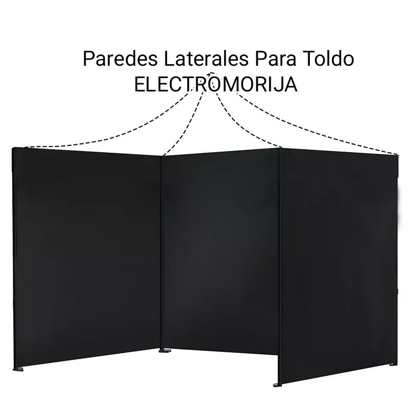 GENERICO - Lona Paredes Laterales Para Toldo 3x3 Negro  Impermeable Em 22