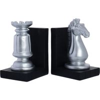 Sujeta Libros Ajedrez Plateado