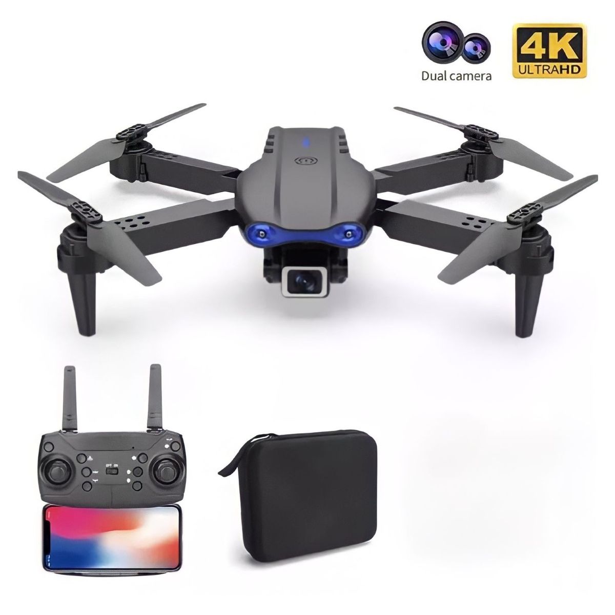 ACTUAL - Dron 4k Doble Cámara Wifi Plegable Bolso Recargable Via Usb