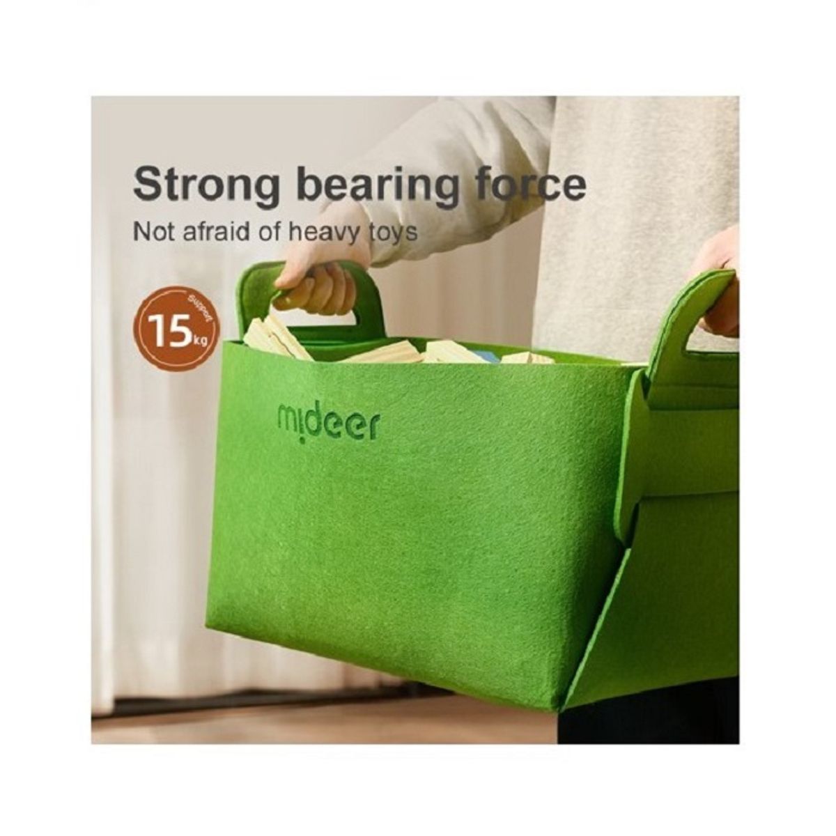 MIDEER - Bolsa Plegable Para Almacenar Juguetes Color Verde