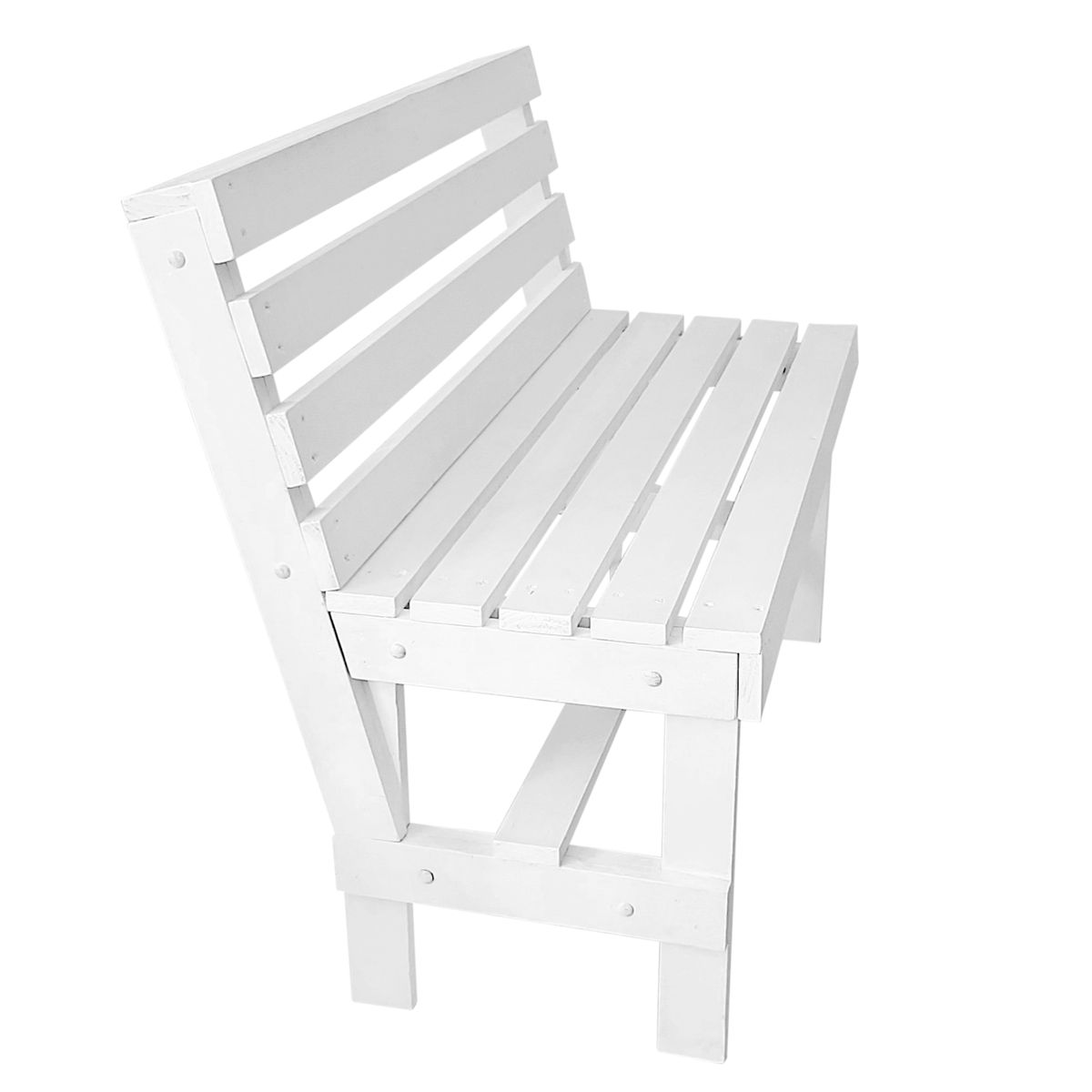 GENERICO - BANCA  DE TERRAZA RUSTICA EN MADERA  BLANCO