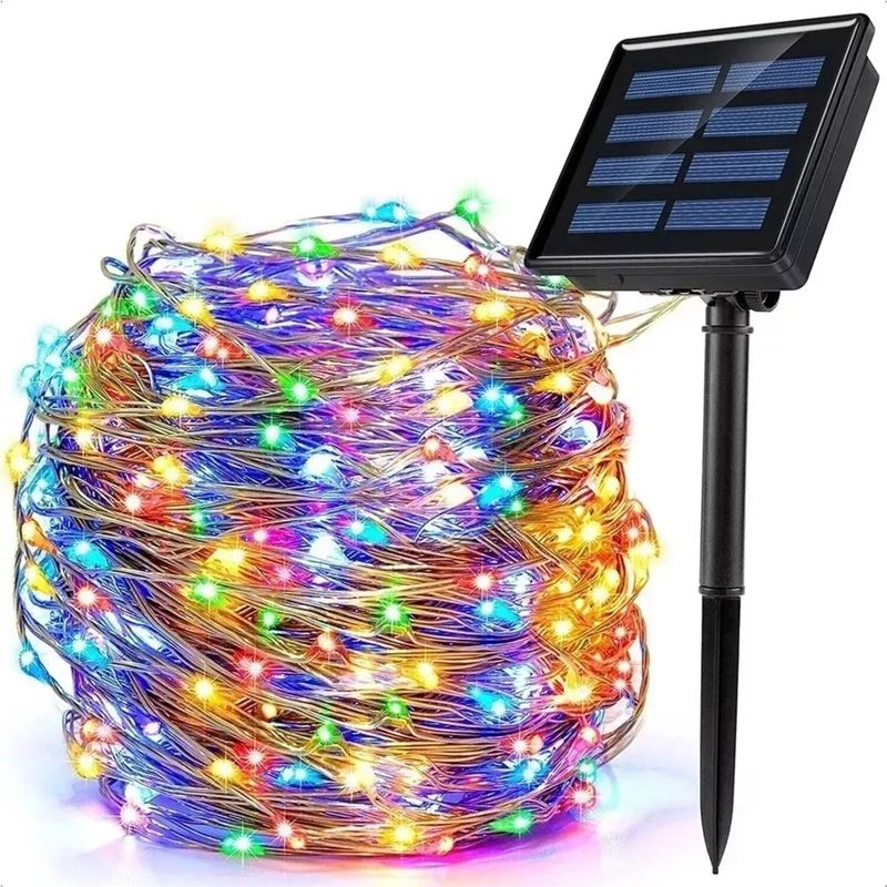 GENERICO - Guirnalda 200led Multicolor Solaralambre Hada Rbg Boda 20m