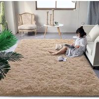 Alfombra Peludas Tipo Shaggy 180Cm X 200Cm Beige