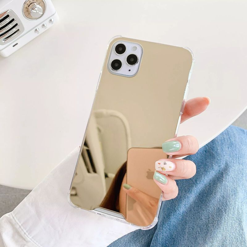 GENERICO - Carcasa Para iPhone 12 mini Mirror Espejo Maquillar Gold.