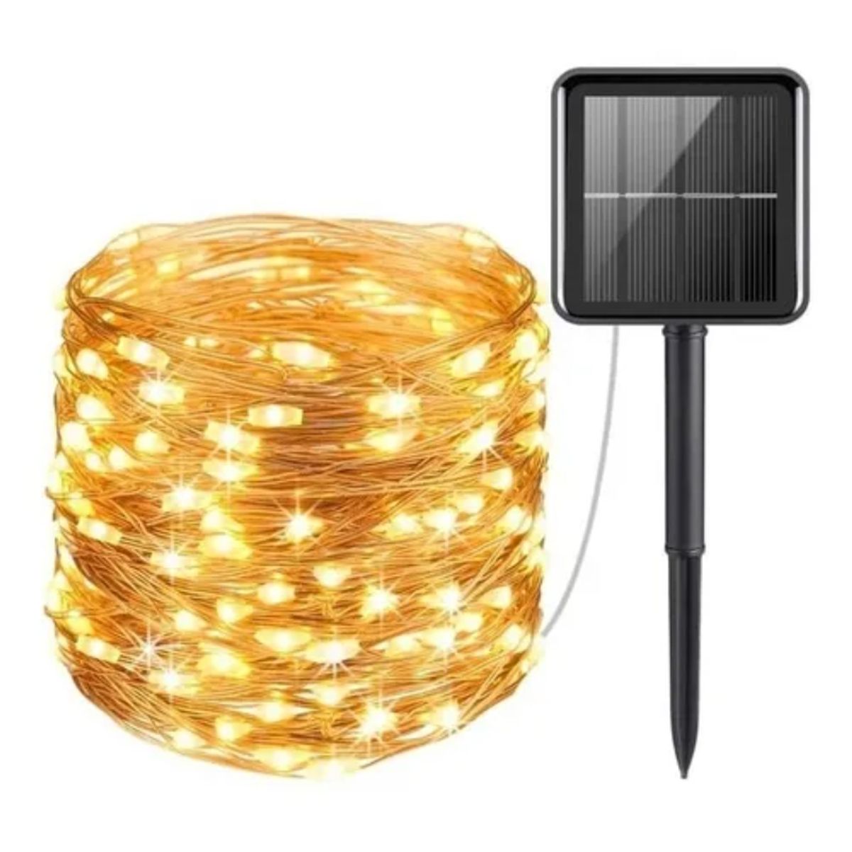 GENERICO - Guirnalda 200led Calida Solar Alambre Hada Rbg Boda 20m