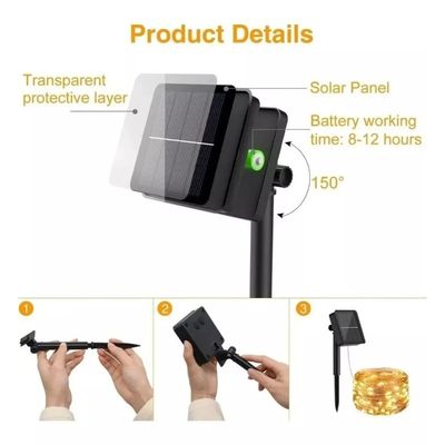 Imagen 2 del producto Guirnalda 200led Calida Solar Alambre Hada Rbg Boda 20m