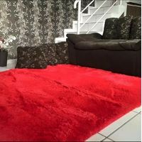 Alfombra Peludas Tipo Shaggy 180Cm X 200Cm Rojo