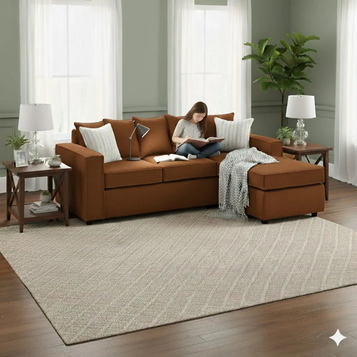 SITIAL HOME - Sofá Seccional Intercambiable Romeo Café con Resortes Pocket