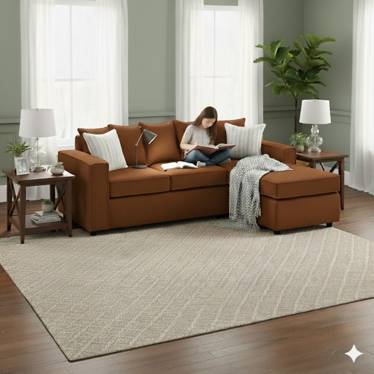 SITIAL HOME - Sofá Seccional Intercambiable Romeo Café con Resortes Pocket