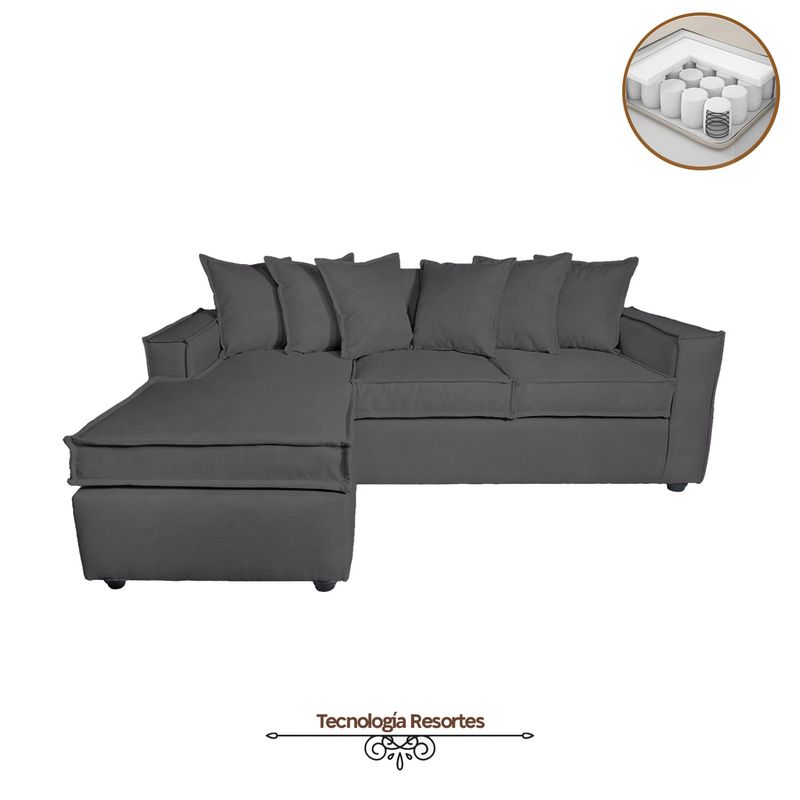 SITIAL HOME - Sofá Seccional Intercambiable Romeo Gris Marengo Living Full Confort
