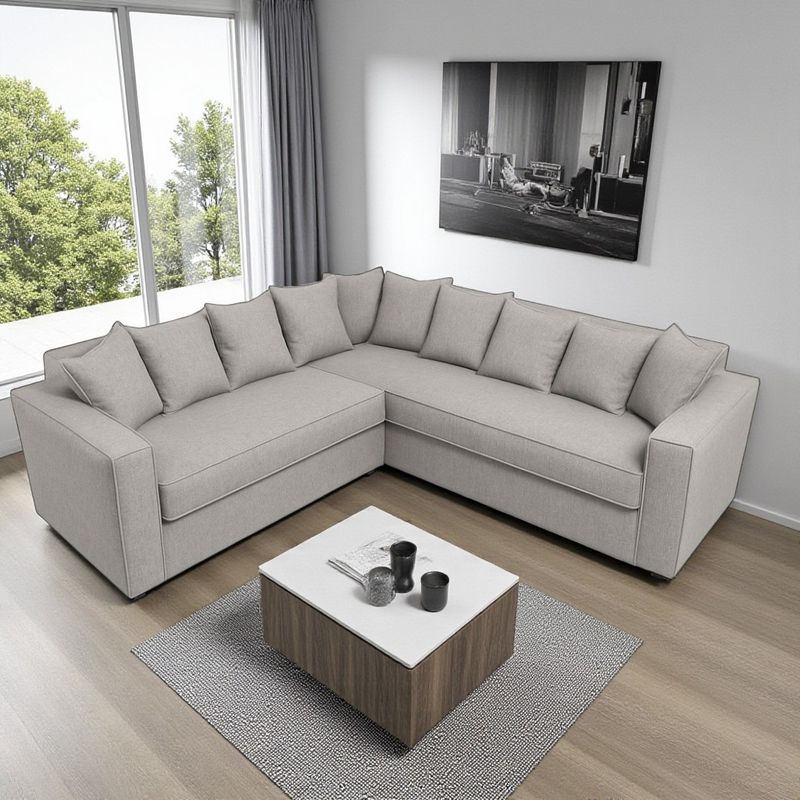 SITIAL HOME - Sofá Seccional 6 cuerpos Romeo para Living Gris Claro Resortes Pocket