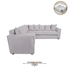 SITIAL HOME - Sofá Seccional Romeo para Living Color Gris Claro Full Confort
