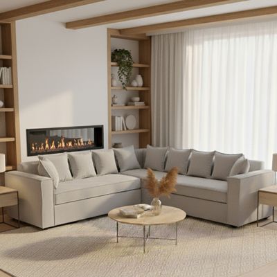 Imagen 2 del producto Sofá Seccional 6 cuerpos Romeo para Living Gris Claro Resortes Pocket