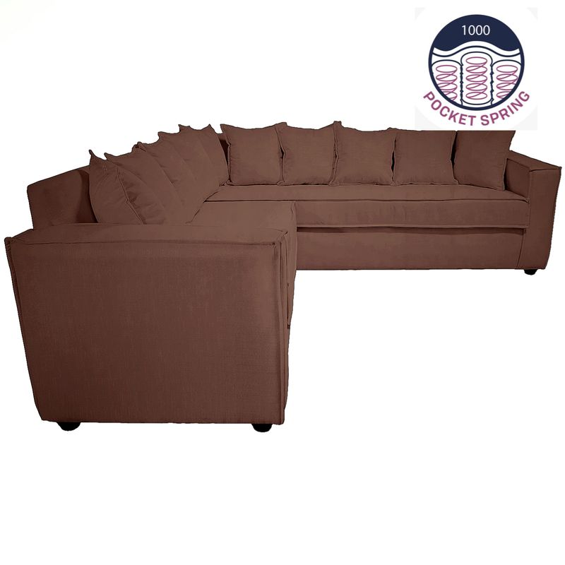 SITIAL HOME - Sofá Seccional Romeo para Living Color Café Full Confort