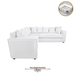 SITIAL HOME - Sofá Seccional Romeo para Living Color Blanco Hueso Full Confort