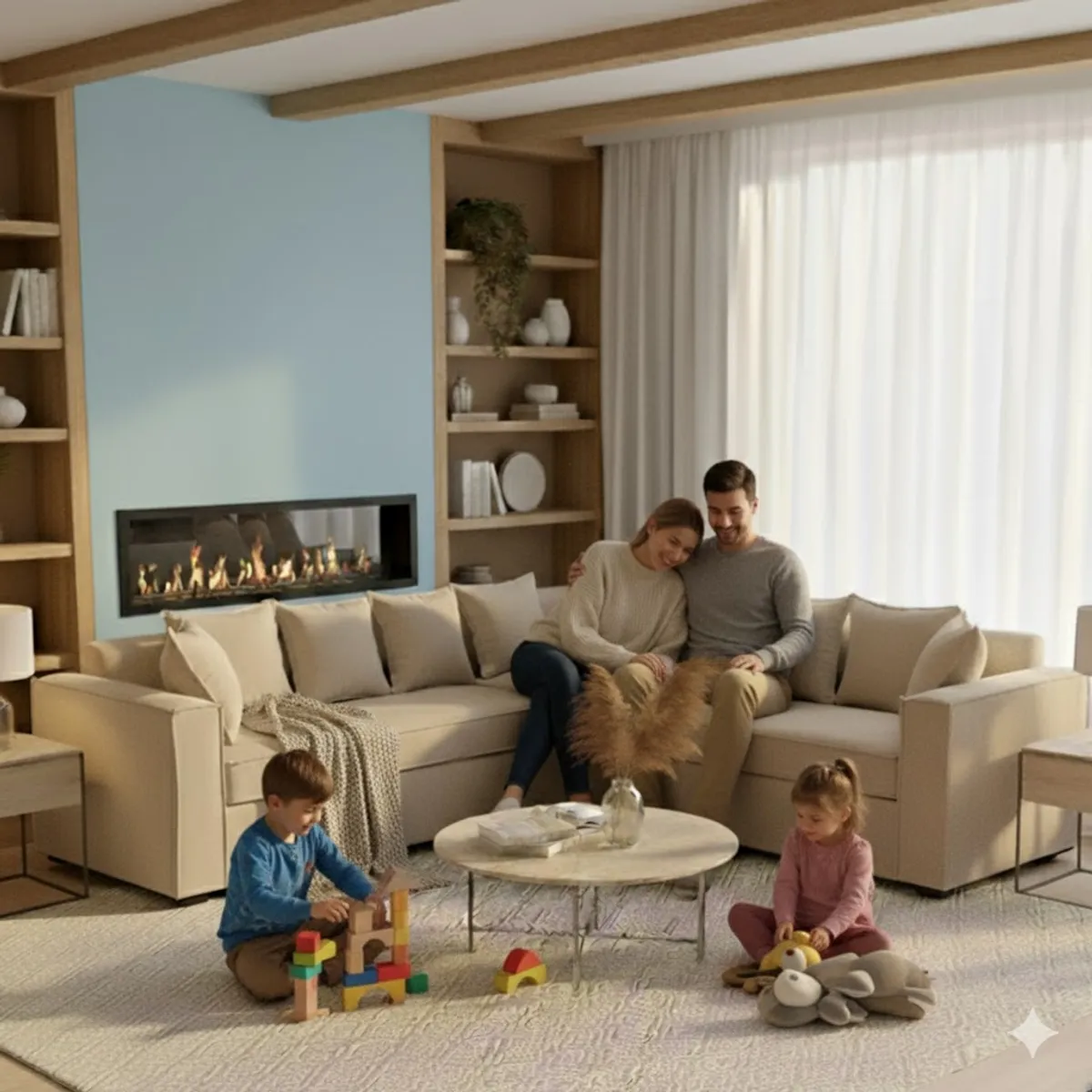 SITIAL HOME - Sofá Seccional Romeo 6 cuerpos Beige claro con Resortes Pocket