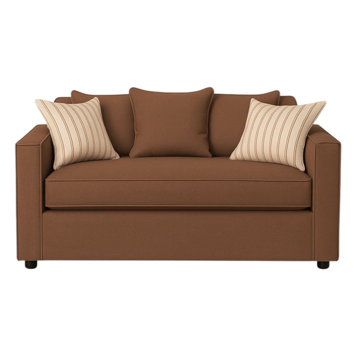 SITIAL HOME - Living 311 Romeo Cafe sofa 3 Cuerpos Resortes + 2 sitiales de madera