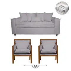 SITIAL HOME - Living 311,Romeo Sofá cuerpos y Sitiales Color Gris Claro