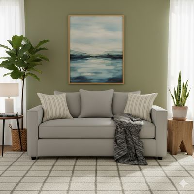 Imagen 2 del producto Living 311 Romeo Sofá 3 cuerpos resortes + 2 Sitiales Gris Claro