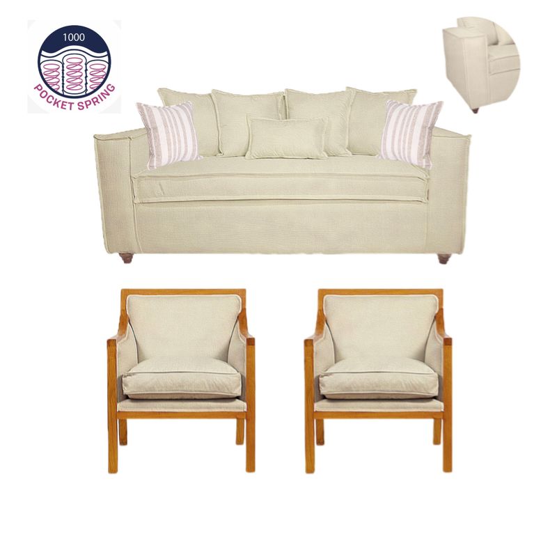SITIAL HOME - Living 311 Romeo Beige, sofa con resortes