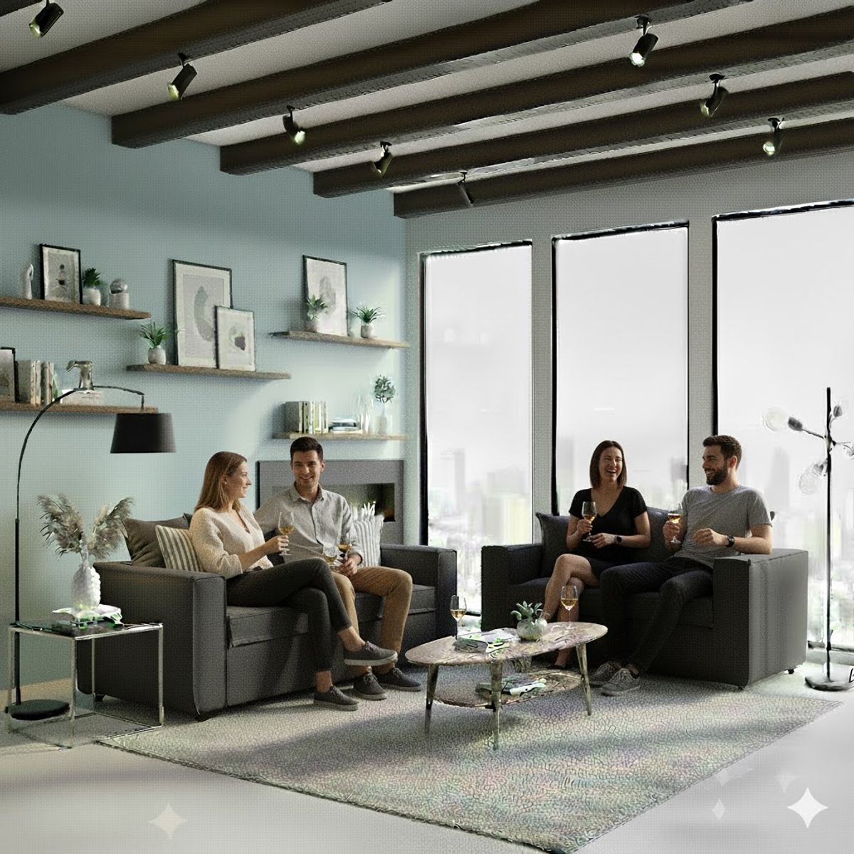 SITIAL HOME - Living romeo Sofá 3 cuerpos y sofa  2 Cuerpos Gris Marengo resortes