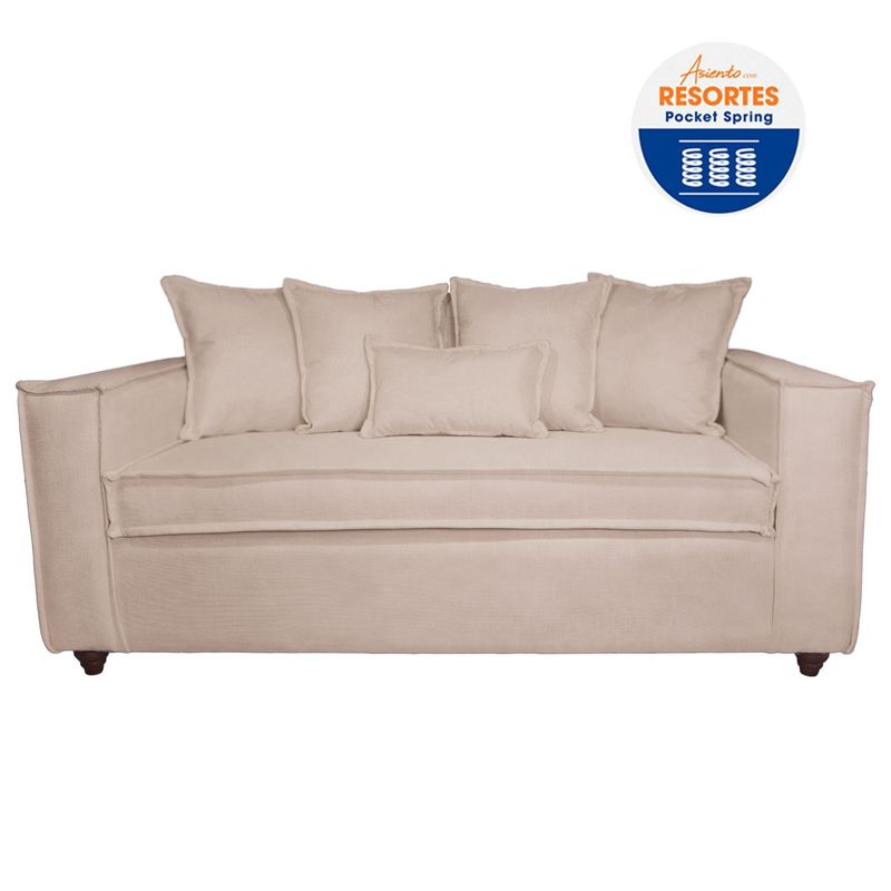 SITIAL HOME - Sofá 3 Cuerpos Romeo para Living Color Beige Full Confort