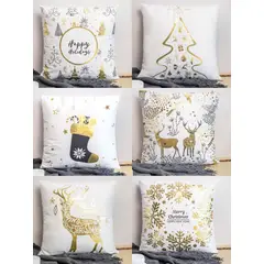 GENERICO - Fundas de Navidad blanco diseños pack 6