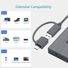 GENERICO - Adaptador USBUSB-C a HDMI- Wavlink