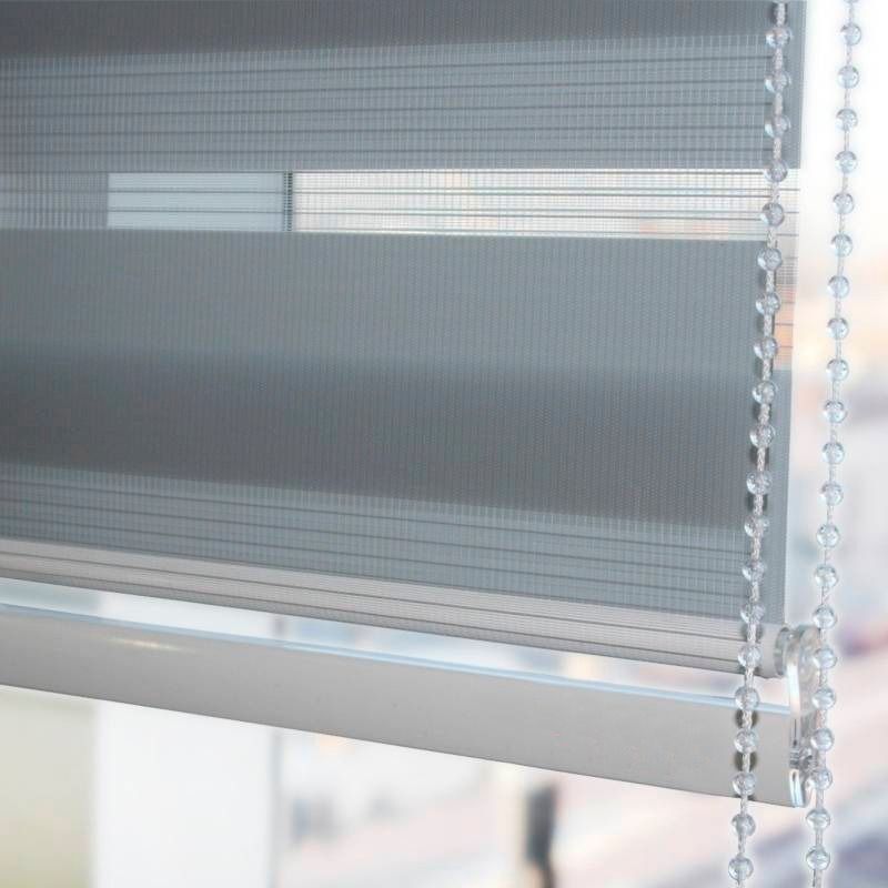GENERICO - Cortina Roller Duo Día  Noche 150x200 Gris