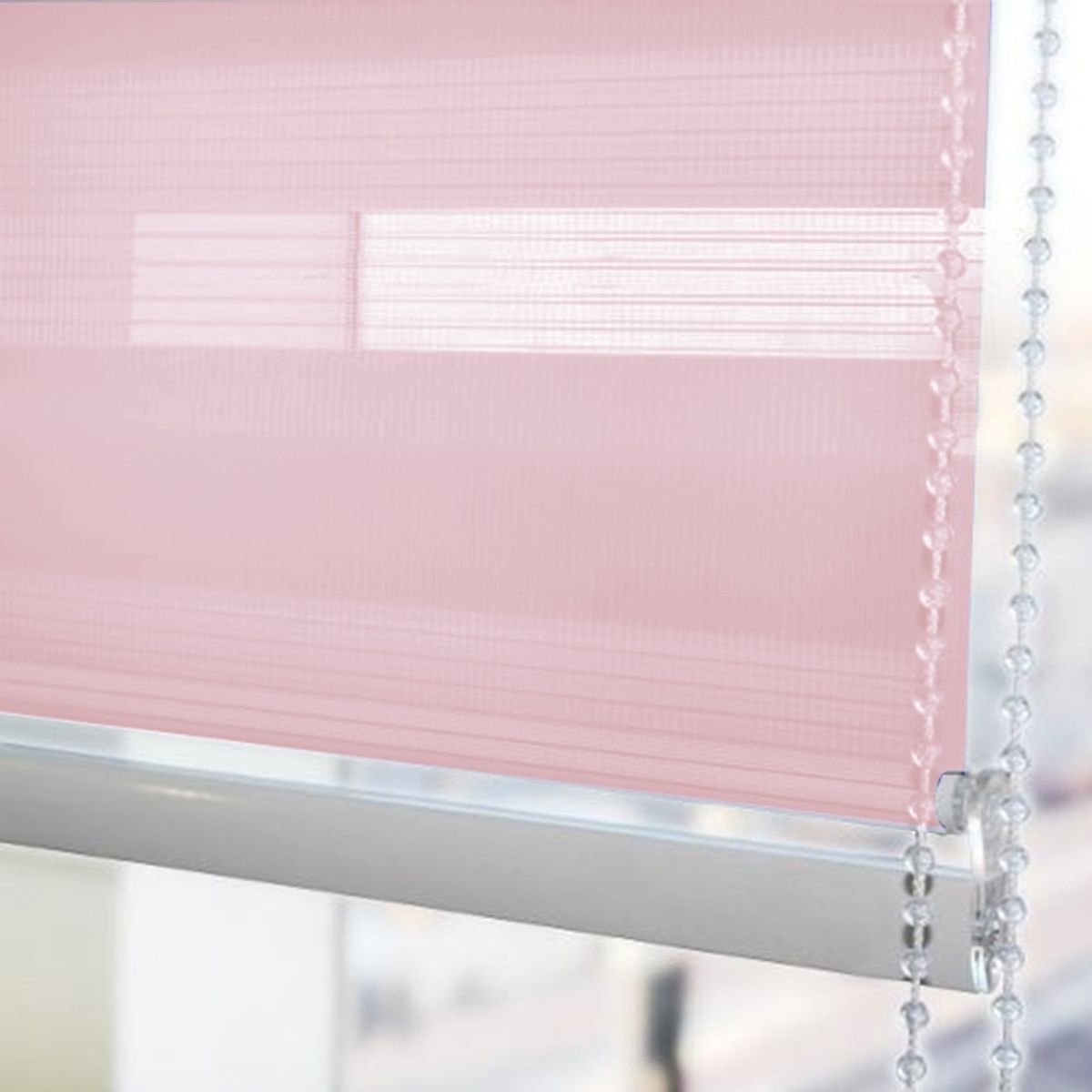 GENERICO - Cortina Roller Duo Día  Noche 120x200 Rosado Claro
